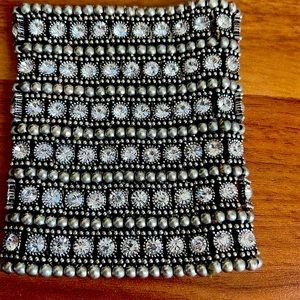 Swarovski crystal silver cuff bracelet